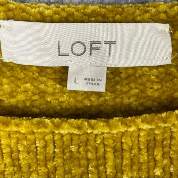 Loft Harvest Gold Chenille Cozy Minimalist Sweater - Sz L - Picture 3 of 13
